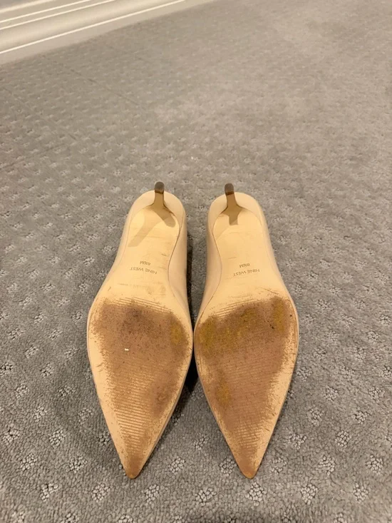 Nine West Women's Arlene Pointed-Toe Low Heel Pumps - Shade Blush Leather - Picture 6 of 7